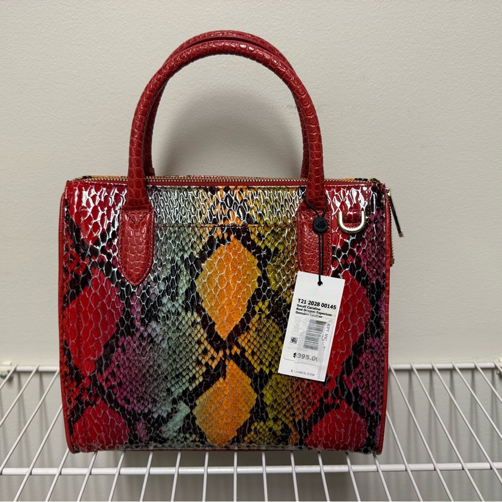 Brahmin Small Carline Red Dragon Experium Satchel with Wallet - Picture 3 of 4